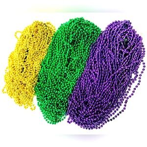 100 Mardi Gras Beads (30-Inch Length) 37 Purple | 33 Green | 30 Gold